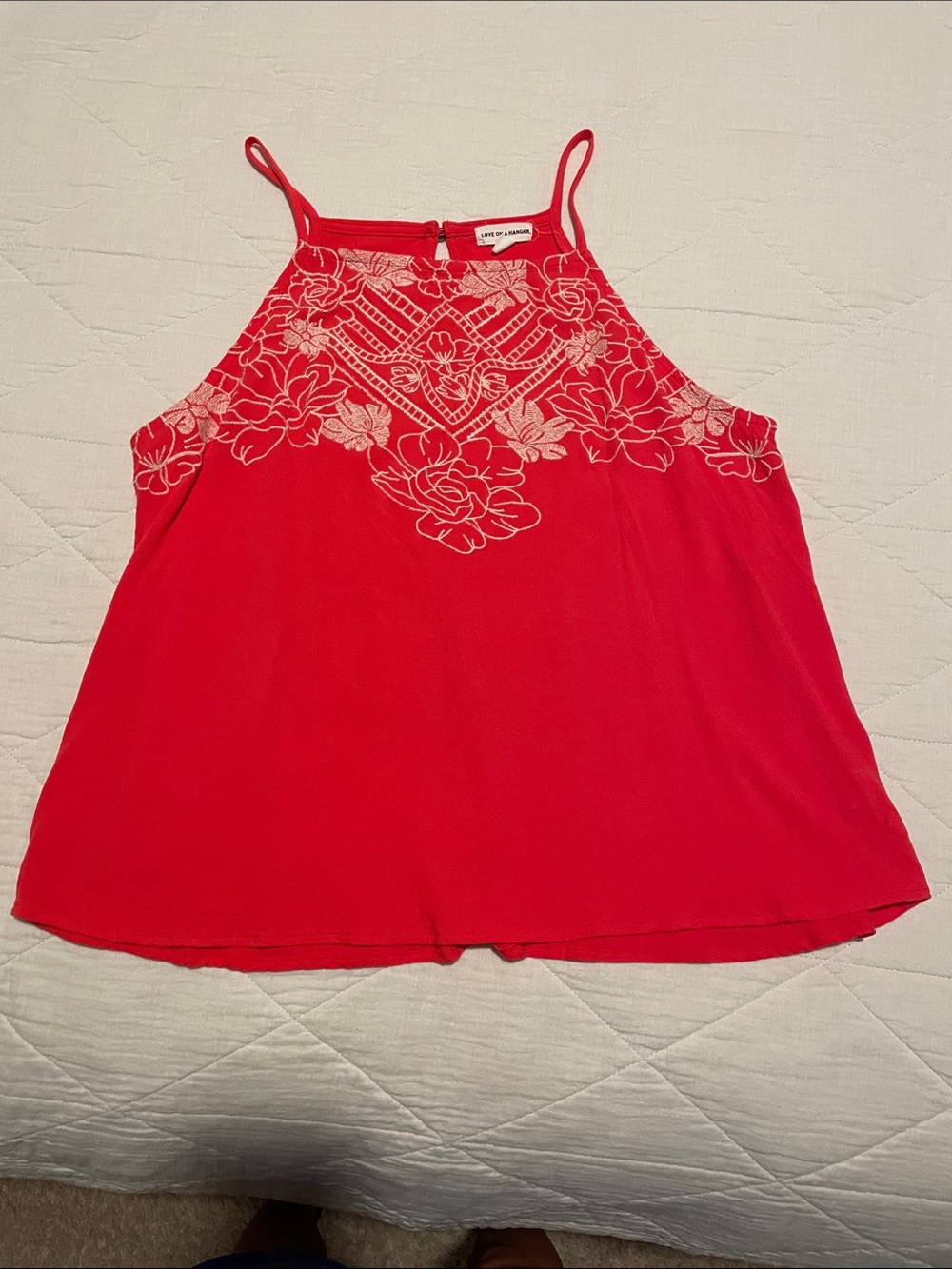 love on a hanger Embroidered Halter